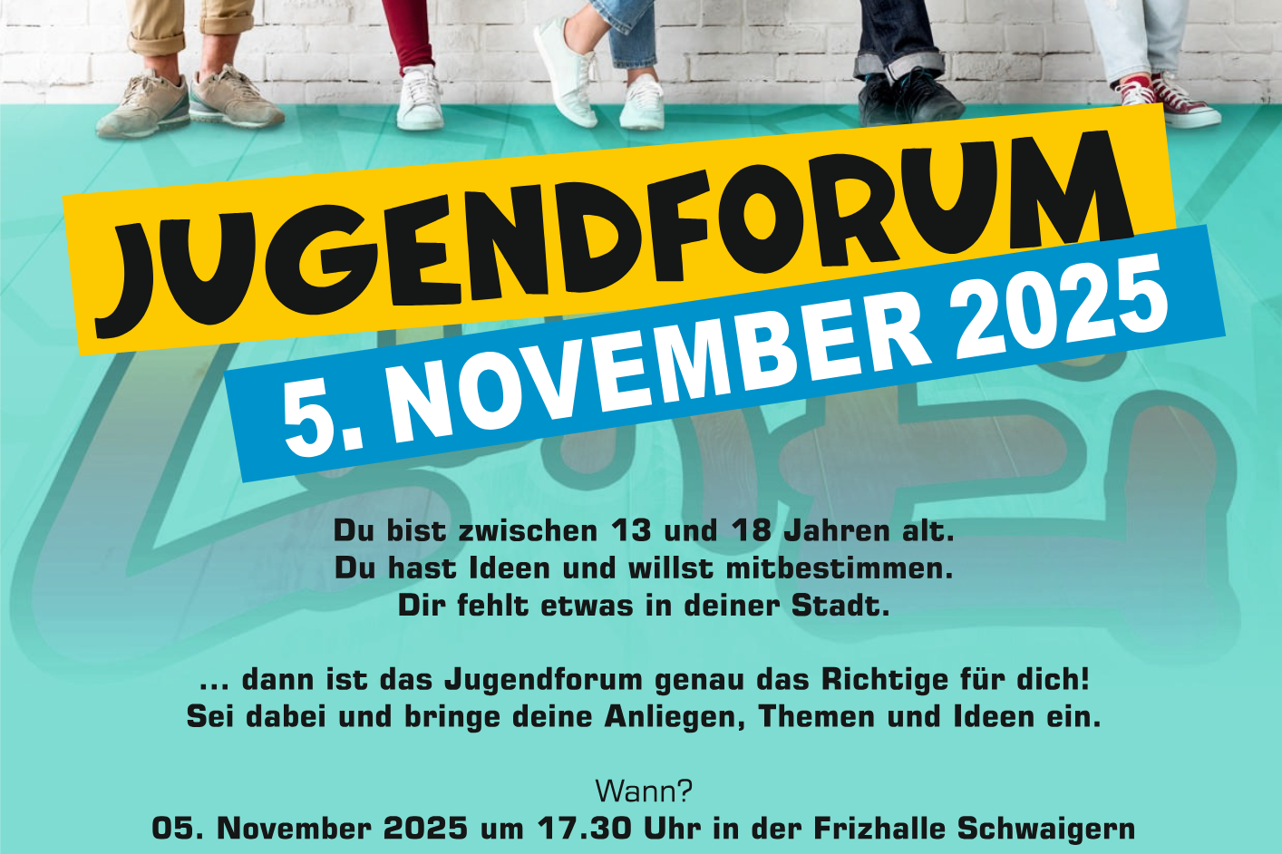 Einladung zum Jugendforum Schwaigern am 5. November um 17.30 Uhr