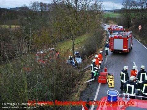 02.01.2012 – Schwerer Verkehrsunfall zwischen Stetten und Niederhofen