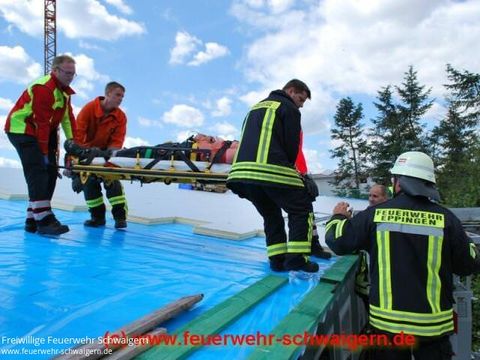 08.08.2012 – Person nach Sturz auf Dach schwer verletzt