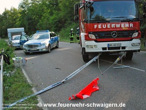 02.07.2014 – Wohnwagengespann stürzt in steile Böschung
