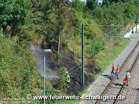 31.08.2016 – Böschung neben Stadtbahnstrecke brennt
