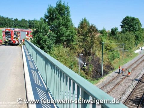 31.08.2016 – Böschung neben Stadtbahnstrecke brennt