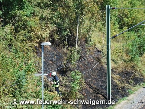31.08.2016 – Böschung neben Stadtbahnstrecke brennt