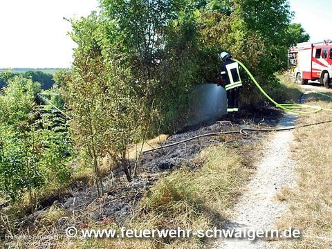 31.08.2016 – Böschung neben Stadtbahnstrecke brennt
