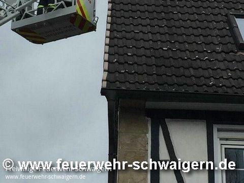 14.01.2017 – Lose Ziegel auf Gebäudedach