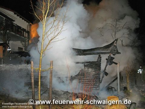 15.01.2017 – Gartenhaus in Vollbrand