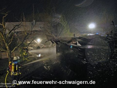 15.01.2017 – Gartenhaus in Vollbrand