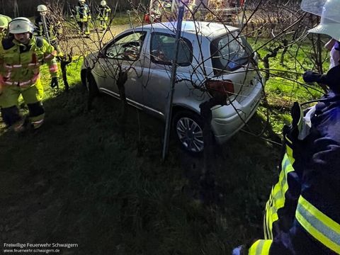 23.12.2024 – PKW kommt von Straße ab und landet im Weinberg