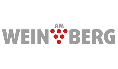 Wein am Berg Logo Schriftzug mit stilisierten Weintrauben