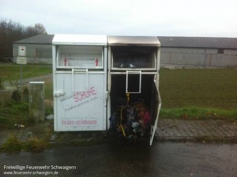 24.11.2012 – Brennender Altkleider Container