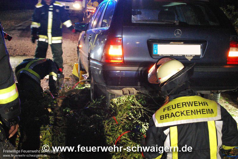 13.01.2017 – PKW auf Baum