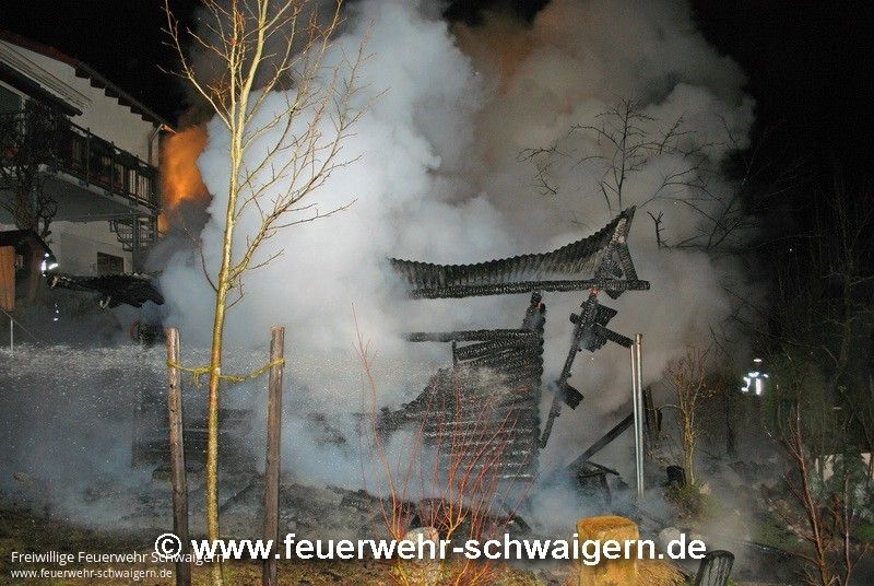 15.01.2017 – Gartenhaus in Vollbrand