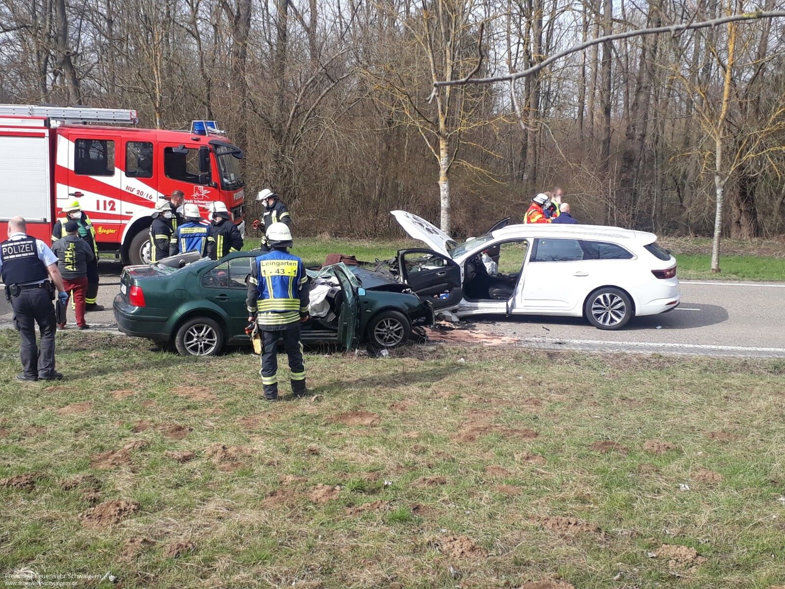25.03.2021 – Frontalzusammenstoß zwischen Leingarten-Schluchtern und Schwaigern