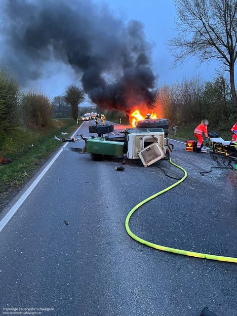 30.03.2024 – Auffahrunfall mit PKW-Brand auf B293