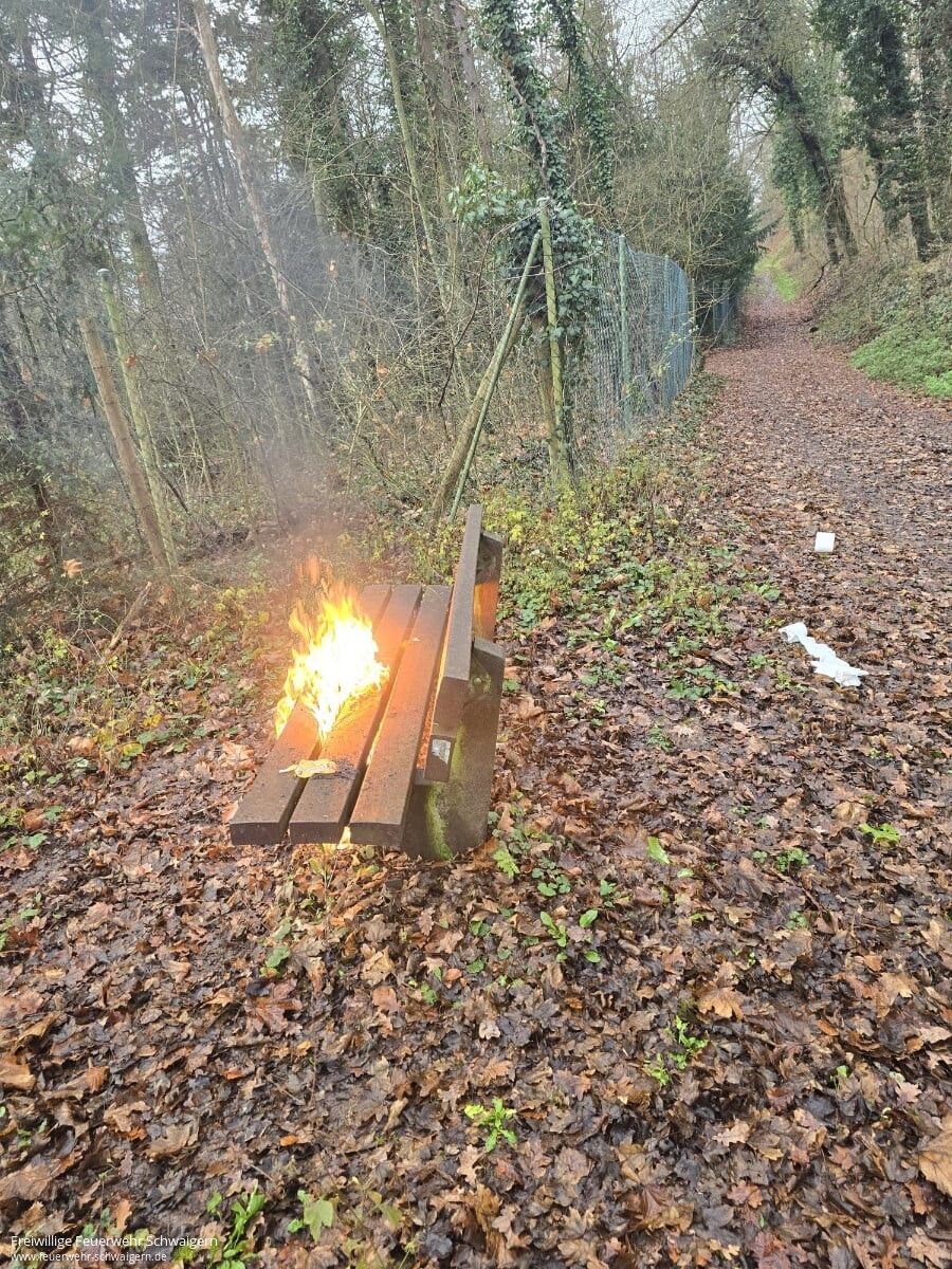 07.12.2025 – Parkbank brennt im Bereich "Friedwald"