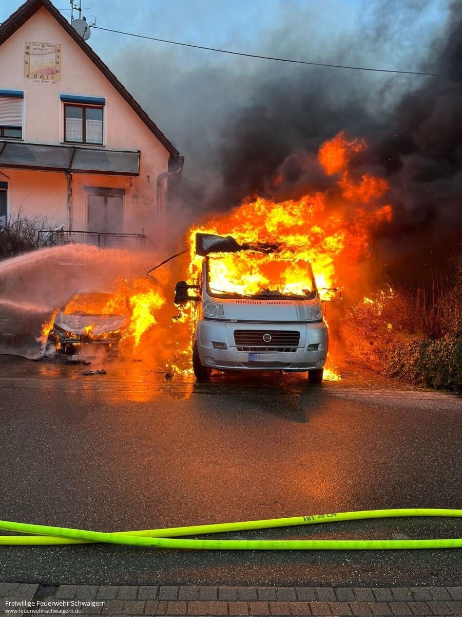 16.02.2026 – E-Auto brennt in Schafackerstraße