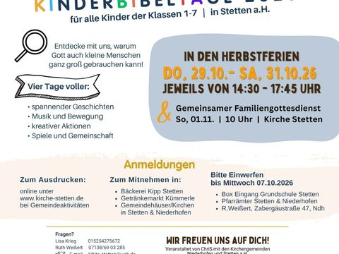 Kinderbibeltage in Stetten
